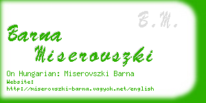 barna miserovszki business card